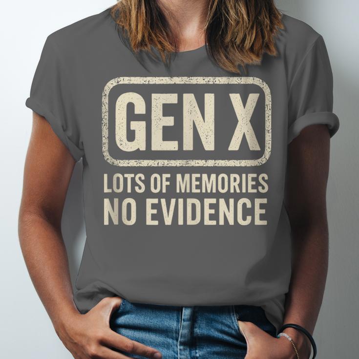 Gen X Lots Of Memories No Evidence Retro Nostalgia Unisex Jersey T-Shirt
