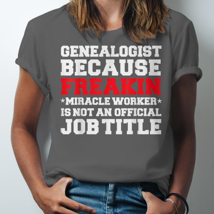 Genealogist Miracle Worker Genealogy Graduation Unisex Jersey T-Shirt