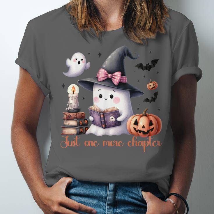 Ghost Reading Book Coquette Bow Halloween Girl Toddler Kid Unisex Jersey T-Shirt