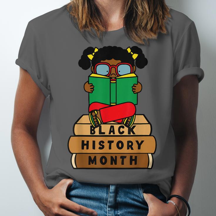 Girl Kid Reading Book Black History Month Bookworm Unisex Jersey T-Shirt Girl Kid Reading Book Black History Month Bookworm Unisex Jersey T-Shirt