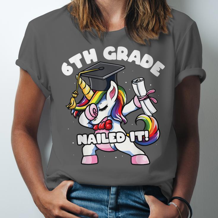 Girls Dabbing Unicorn 6th Sixth Grade Nailed It Graduation Unisex Jersey T-Shirt