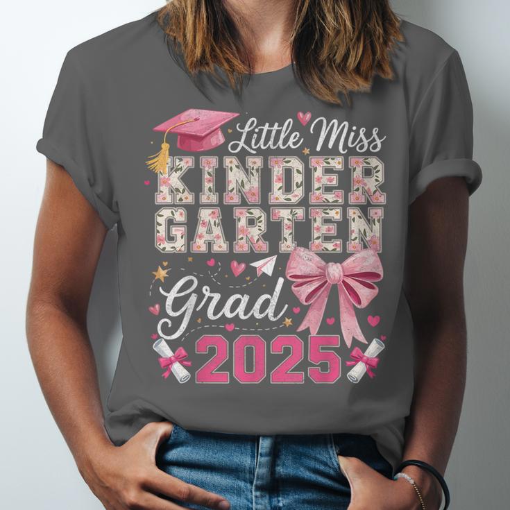Girls Little Miss Kindergarten Grad 2025 Coquette Graduation Unisex Jersey T-Shirt