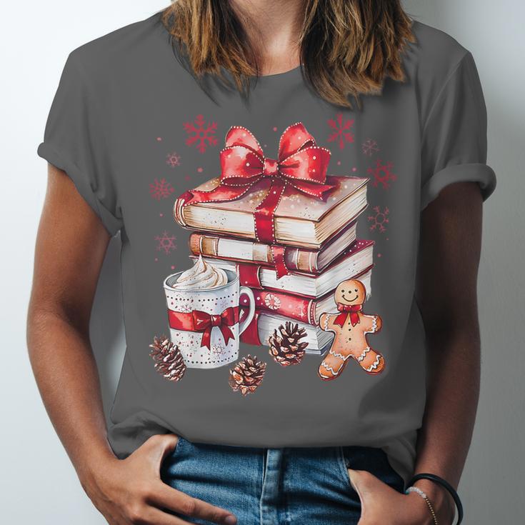 Girly Coquette Gingerbread Books And Hot Cocoa Cozy Season Unisex Jersey T-Shirt Girly Coquette Gingerbread Books And Hot Cocoa Cozy Season Unisex Jersey T-Shirt