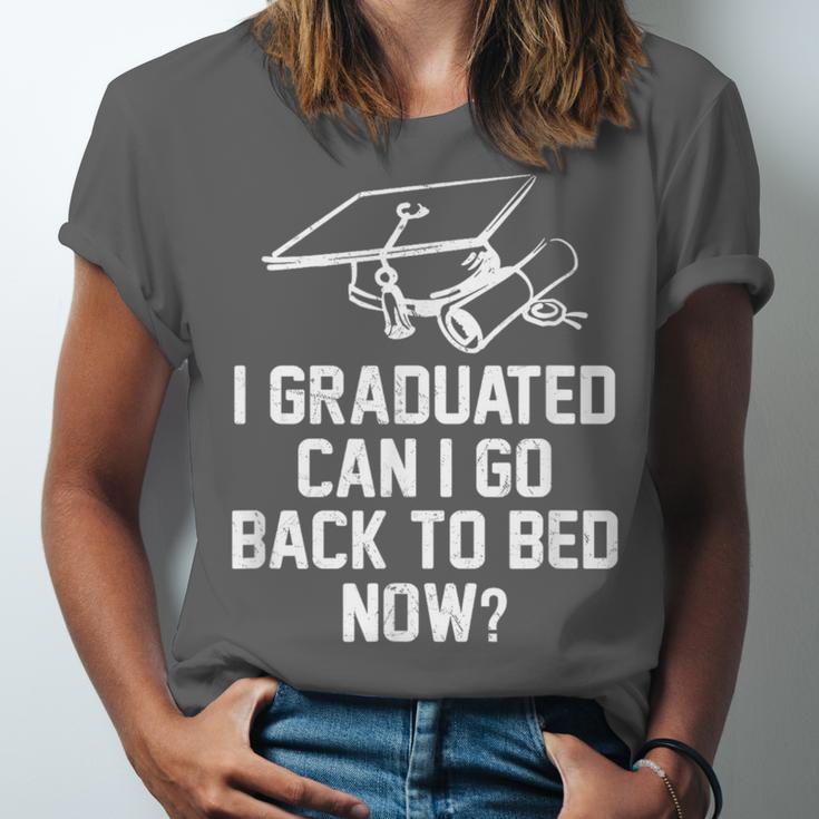 Can I Go Back To Bed Shirt Graduation 2026 For Him Her Unisex Jersey T-Shirt