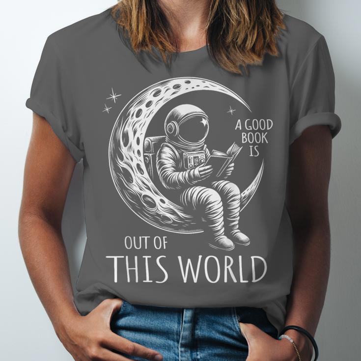 A Good Book Is Out Of This World Kids Reading Imagination Unisex Jersey T-Shirt