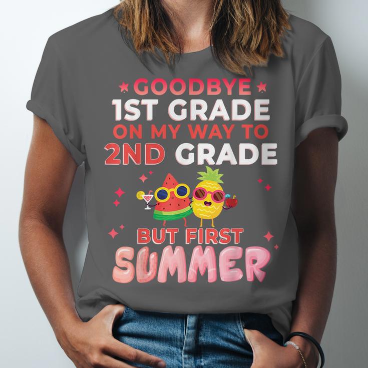 Goodbye 1st Grade Graduation To 2nd Grade Hello Summer Unisex Jersey T-Shirt