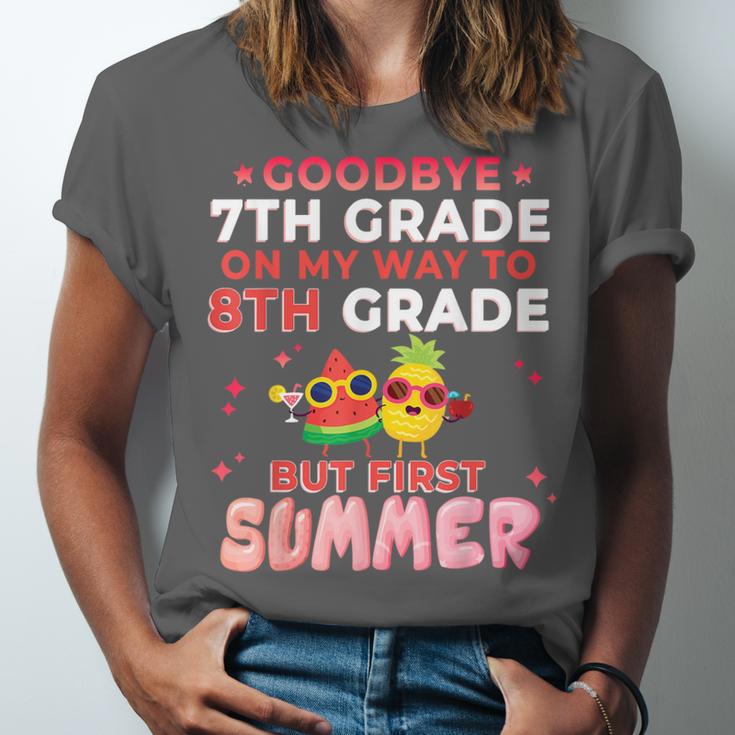 Goodbye 7th Grade Graduation To 8th Grade Hello Summer Unisex Jersey T-Shirt
