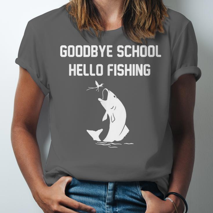 Goodbye School Hello Fishing Graduation T-Shirt Unisex Jersey T-Shirt