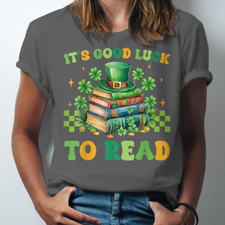 Goods Luck Read Librarian Book Patrick Days Shamrock Clover Unisex Jersey T-Shirt Goods Luck Read Librarian Book Patrick Days Shamrock Clover Unisex Jersey T-Shirt