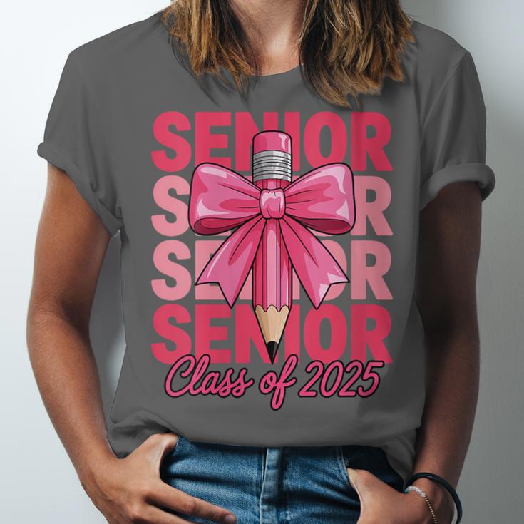 Graduate 2025 For Senior 2025 Graduation Coquette Pink Bow Unisex Jersey T-Shirt