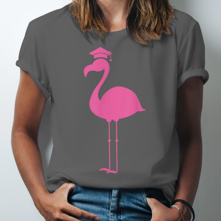 Graduate Cute Pink Flamingo Graduation Unisex Jersey T-Shirt