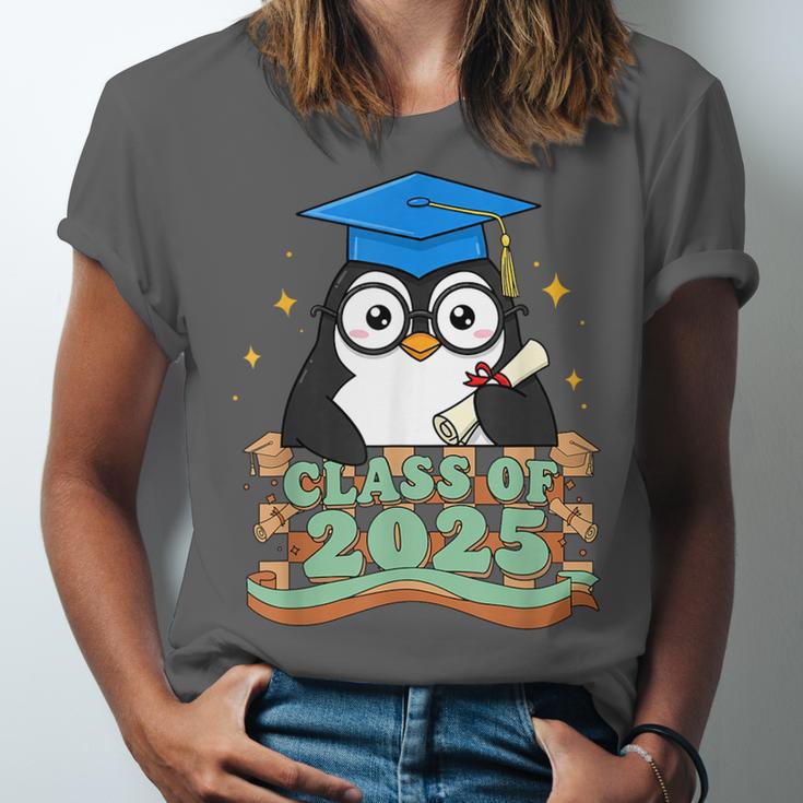 Graduate Penguin Class Of 2025 Kids Graduation Unisex Jersey T-Shirt