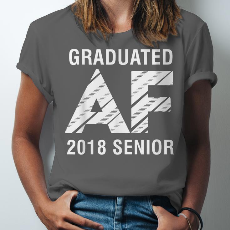 Graduated AF 2018 Senior Graduation Shirt Unisex Jersey T-Shirt