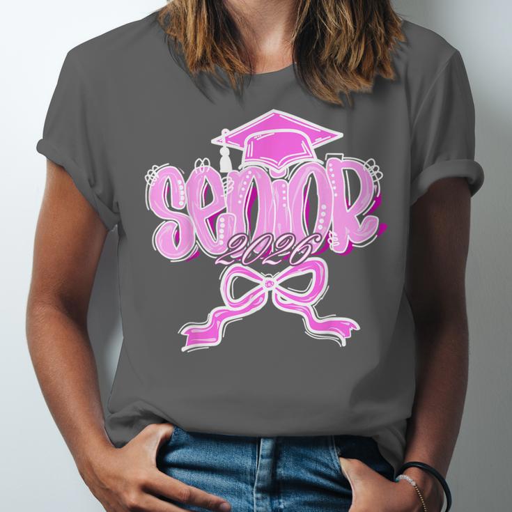 Graduation 2026 Senior 2026 Class Of 2026 Coquette Pink Girl Unisex Jersey T-Shirt