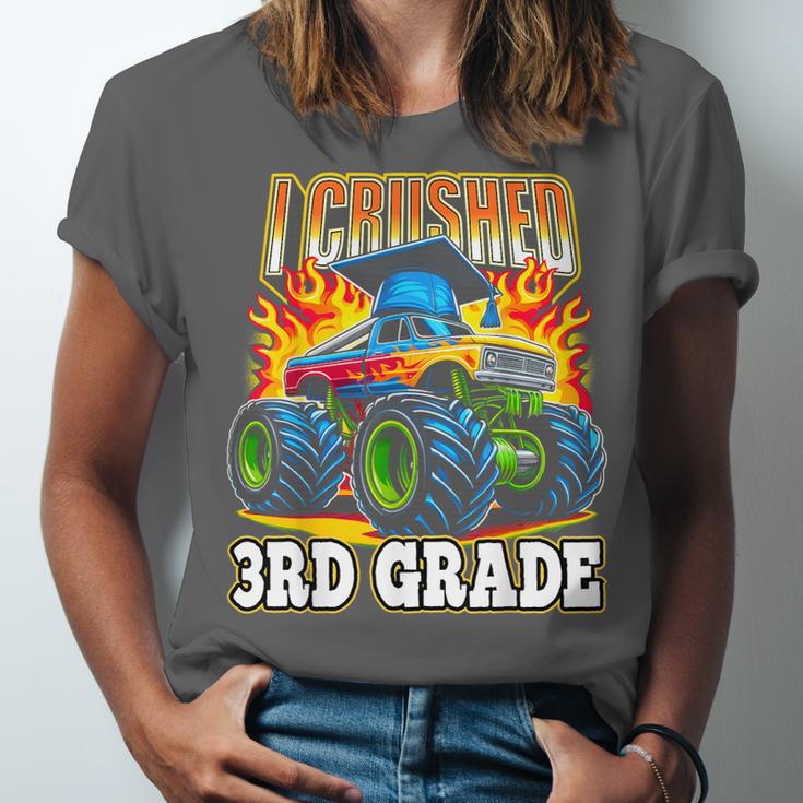 Graduation 3rd Grade Monster Truck Boys I Crushed Grad Unisex Jersey T-Shirt