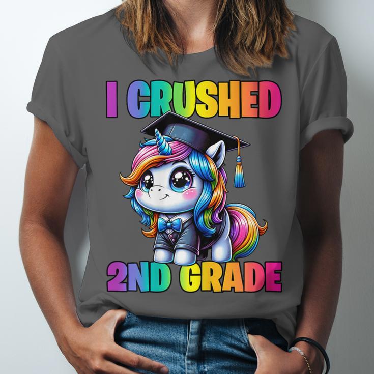 Graduation I Crushed 2nd Grade Unicorn Girls Grad Magical Unisex Jersey T-Shirt