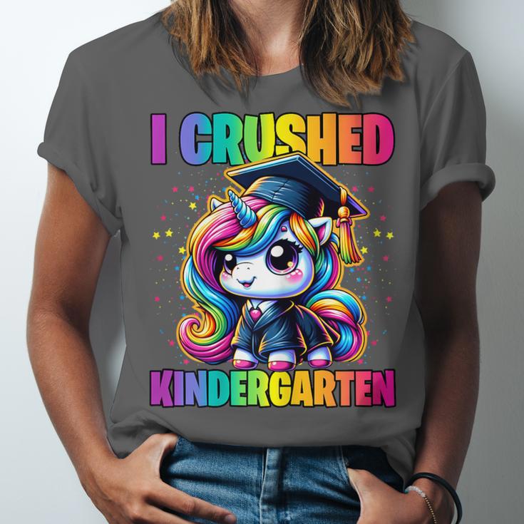 Graduation I Crushed Kindergarten Unicorn Girls Grad Magical Unisex Jersey T-Shirt