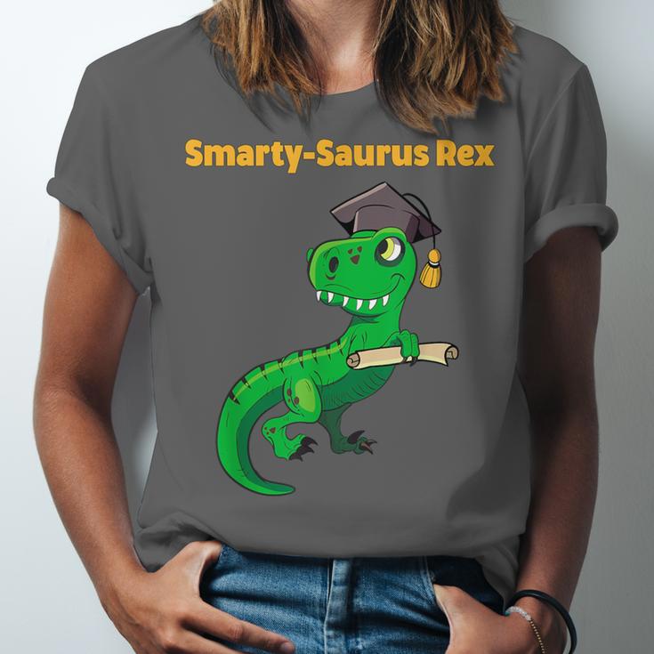Graduation Dinosaur Smarty Saurus Rex Diploma Dinosaur Unisex Jersey T-Shirt