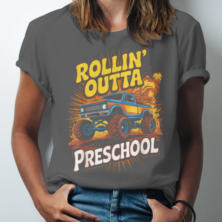 Graduation Rollin' Outta Preschool Monster Truck Boys Pre-K Unisex Jersey T-Shirt