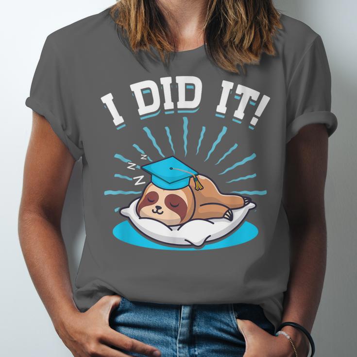Graduation Did It Sloth Graduate Animal Sloths Sloth Unisex Jersey T-Shirt