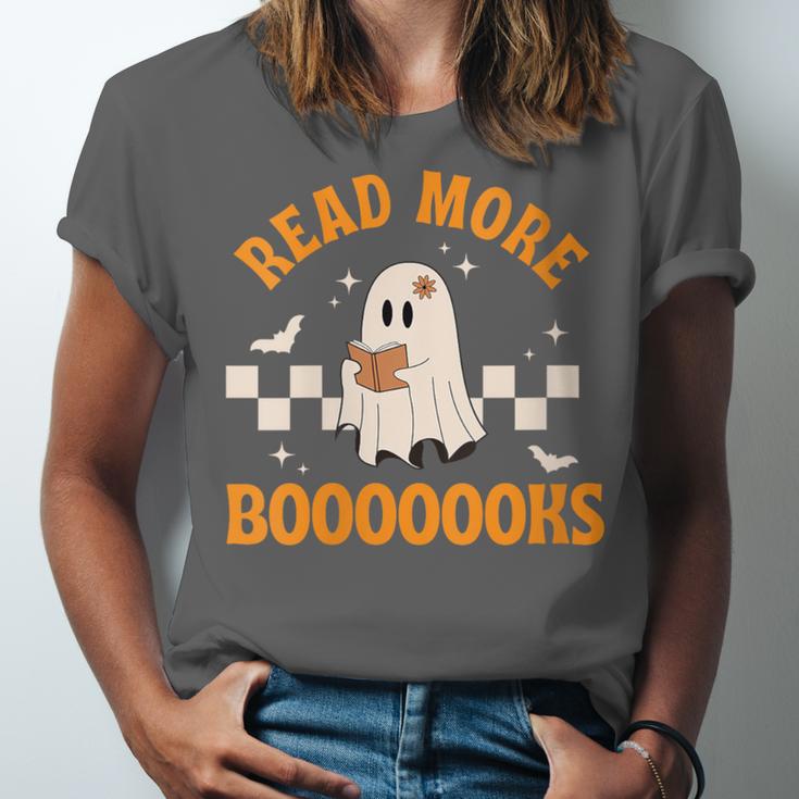 Groovy Halloween Teacher Spooky Read More Book Women Girl Unisex Jersey T-Shirt