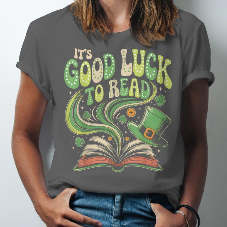 Groovy It's Good Luck To Read St Patrick's Day Book Lucky Unisex Jersey T-Shirt