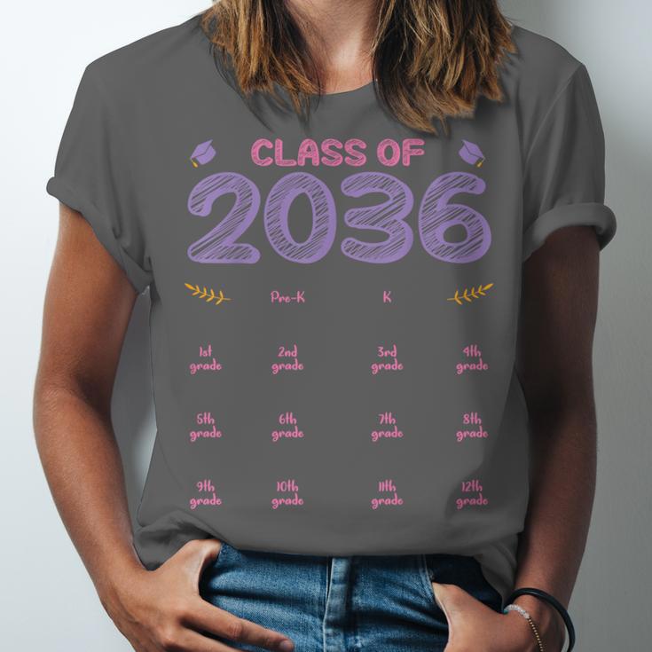 Grow With Me Graduation First Day Of School Class Of 2036 Unisex Jersey T-Shirt