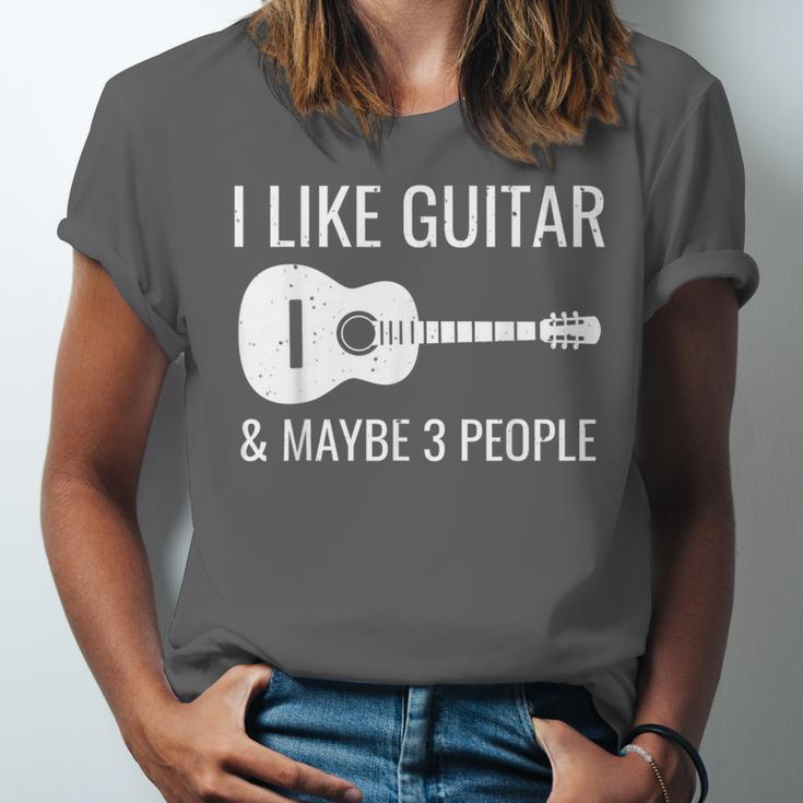I Like Guitar & Maybe 3 People Music Introvert Guitar Unisex Jersey T-Shirt I Like Guitar & Maybe 3 People Music Introvert Guitar Unisex Jersey T-Shirt