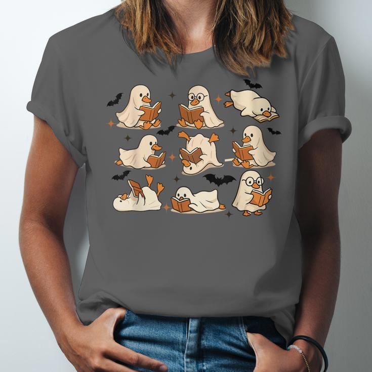 Halloween Ghost Book Lover Unisex Jersey T-Shirt
