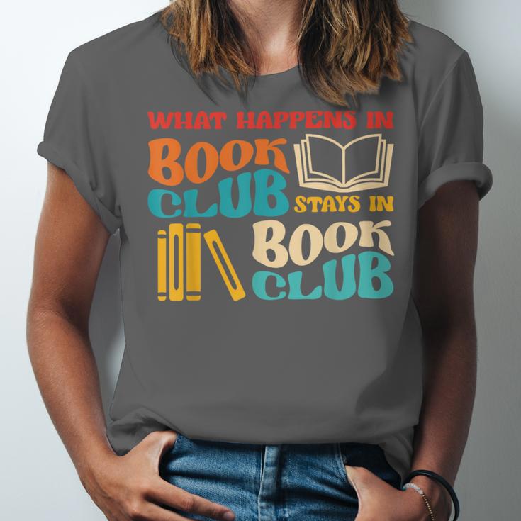 What Happens In Book Club Stays In Book Club Retro Unisex Jersey T-Shirt