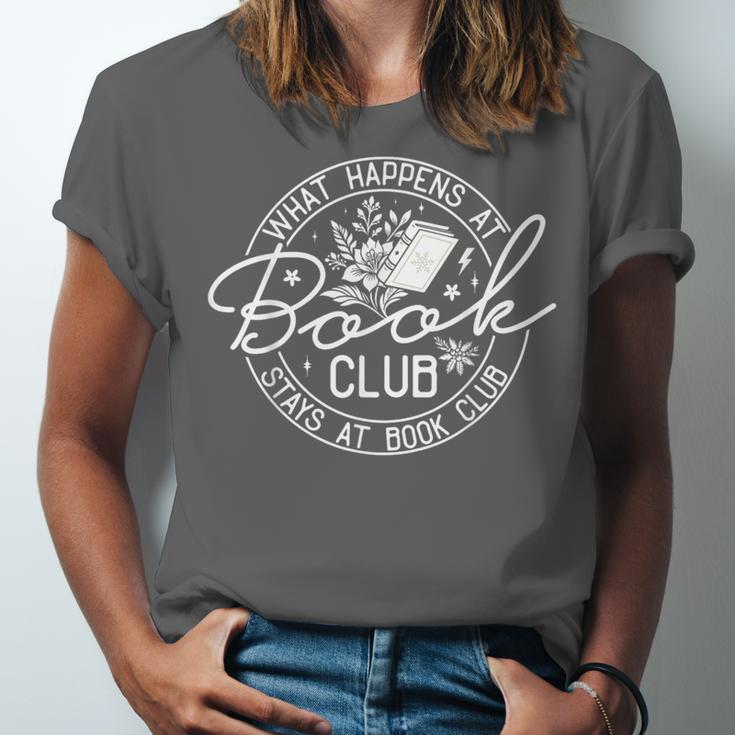 What Happens At Book Club Stays At Book Club Unisex Jersey T-Shirt