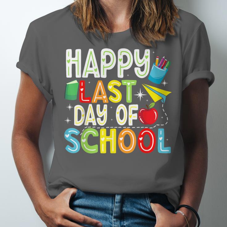 Happy Last Day Of School Teacher Kids Boys Girls Graduation Unisex Jersey T-Shirt