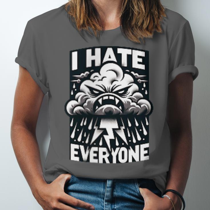 I Hate Everyone Introvert Anti-Social Dark Humor Unisex Jersey T-Shirt I Hate Everyone Introvert Anti-Social Dark Humor Unisex Jersey T-Shirt