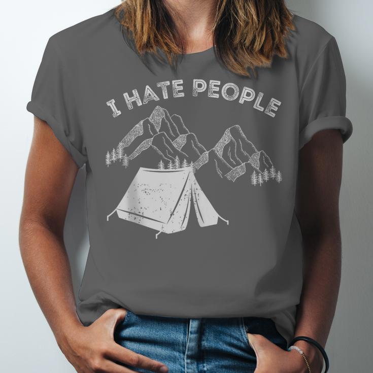 I Hate People Introvert Sarcastic I Love Camping Unisex Jersey T-Shirt I Hate People Introvert Sarcastic I Love Camping Unisex Jersey T-Shirt