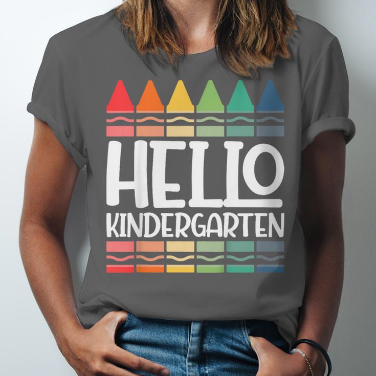 Hello Kindergarten First Day Back To School Graduation Unisex Jersey T-Shirt