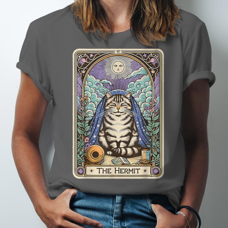 The Hermit Cat Tarot Card Introvert By Georgi Unisex Jersey T-Shirt The Hermit Cat Tarot Card Introvert By Georgi Unisex Jersey T-Shirt