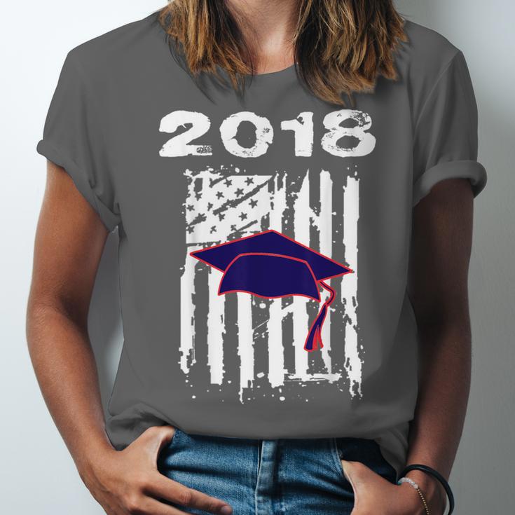 High School GraduationShirt Flag College Graduation Unisex Jersey T-Shirt