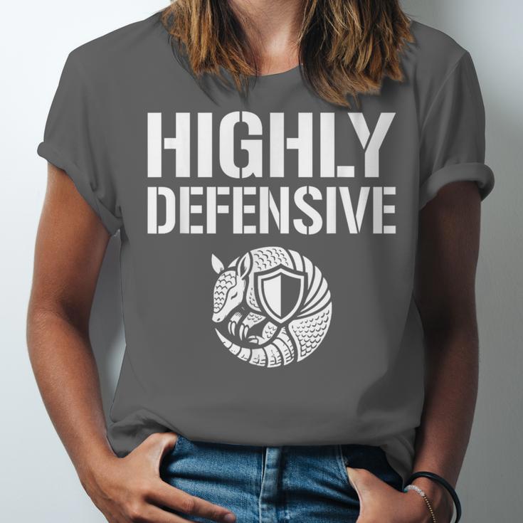 Highly Defensive Armadillo Shield Introvert Boundaries Unisex Jersey T-Shirt Highly Defensive Armadillo Shield Introvert Boundaries Unisex Jersey T-Shirt