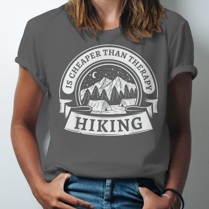 Hiking It's Cheaper Than A Therapy Introvert Shirt Unisex Jersey T-Shirt Hiking It's Cheaper Than A Therapy Introvert Shirt Unisex Jersey T-Shirt