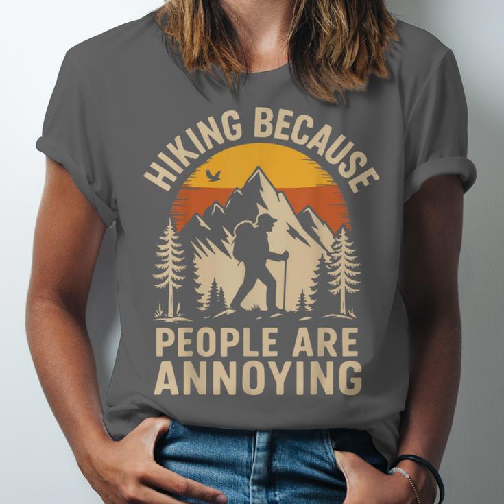 Hiking Because People Are Annoying Introvert Unisex Jersey T-Shirt Hiking Because People Are Annoying Introvert Unisex Jersey T-Shirt