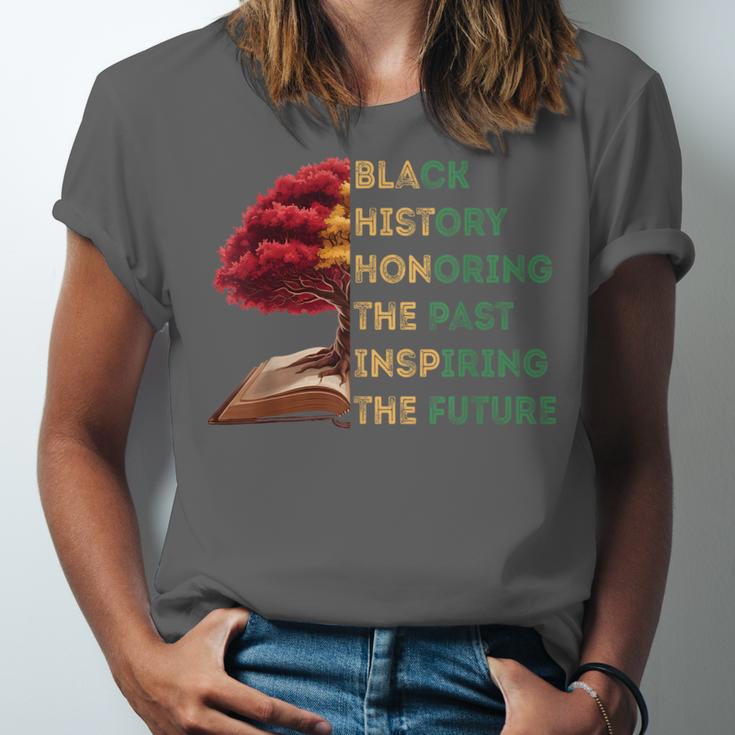 Honoring Past Inspiring Future History Month Tree Book Unisex Jersey T-Shirt