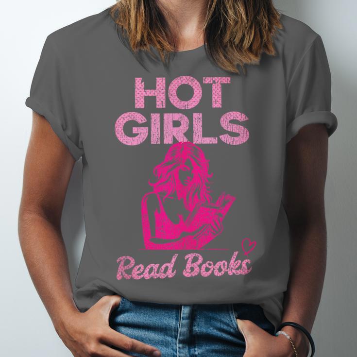 Hot Girls Read Books Cute Book Reader Women Unisex Jersey T-Shirt