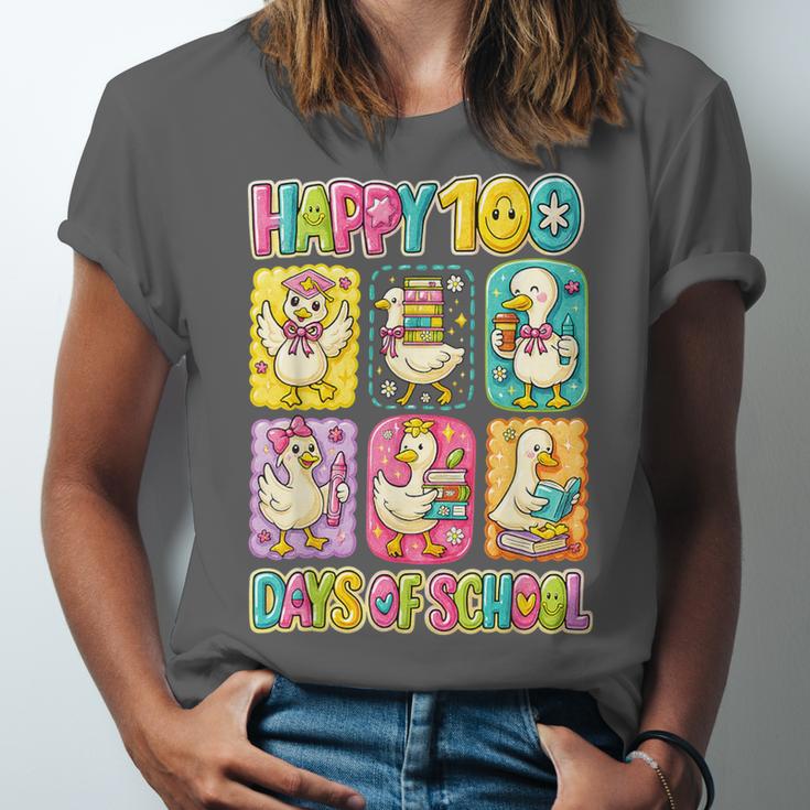 HUGvyn Happy 100 Days Of School Teacher Goose Preppy Books Unisex Jersey T-Shirt