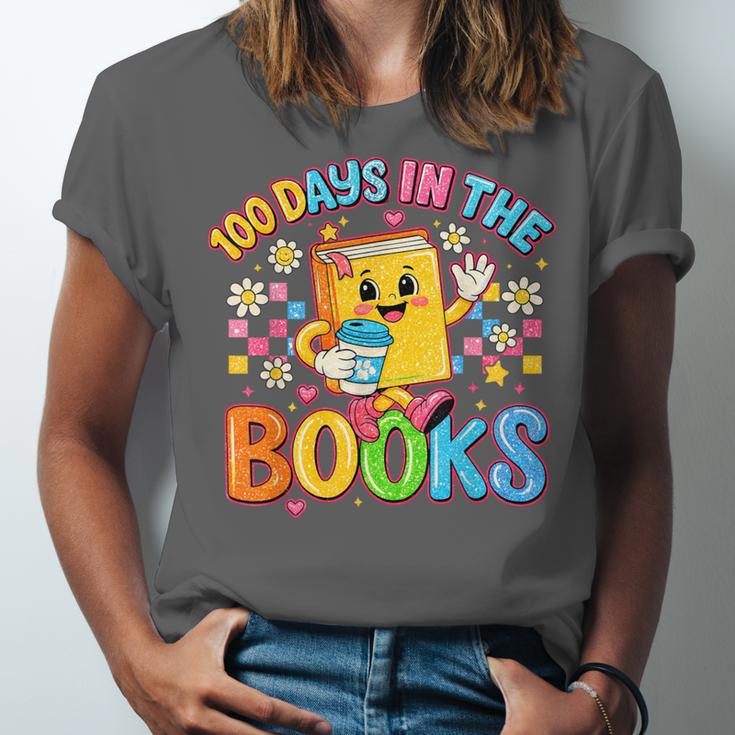 HUGvyn Preppy 100 Days In The Books Teacher Reading Coffee Unisex Jersey T-Shirt