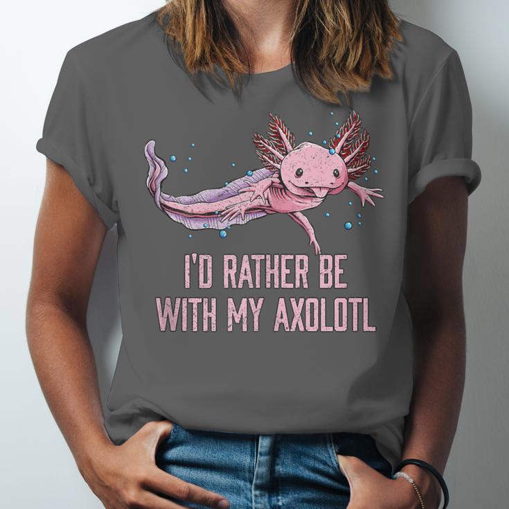 Id Rather Be With My Axolotl Salamander Introvert Unisex Jersey T-Shirt Id Rather Be With My Axolotl Salamander Introvert Unisex Jersey T-Shirt