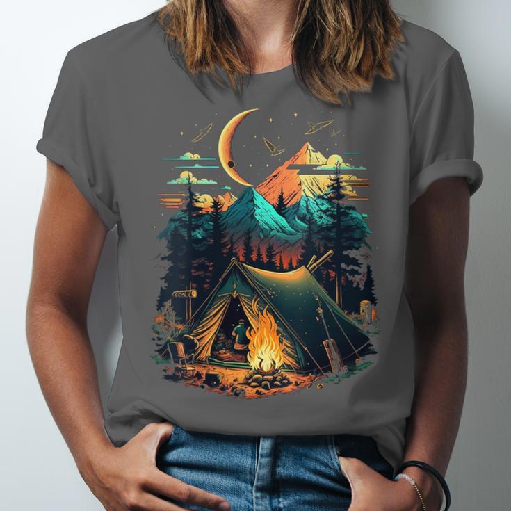 Id Rather Be Camping Great Outdoors Love Glamping Introvert Unisex Jersey T-Shirt