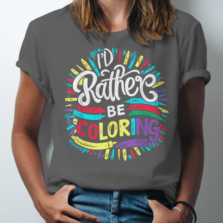 I'd Rather Be Coloring Books Color Drawing Book Unisex Jersey T-Shirt