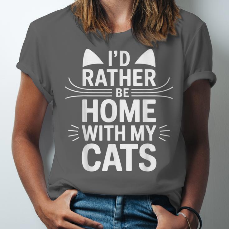 I'd Rather Be Home With My Cats Introvert Cozy Vibes Unisex Jersey T-Shirt I'd Rather Be Home With My Cats Introvert Cozy Vibes Unisex Jersey T-Shirt