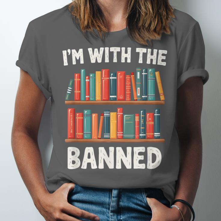 I'm With The Banned Librarian Banned Book Lover Reader Unisex Jersey T-Shirt I'm With The Banned Librarian Banned Book Lover Reader Unisex Jersey T-Shirt