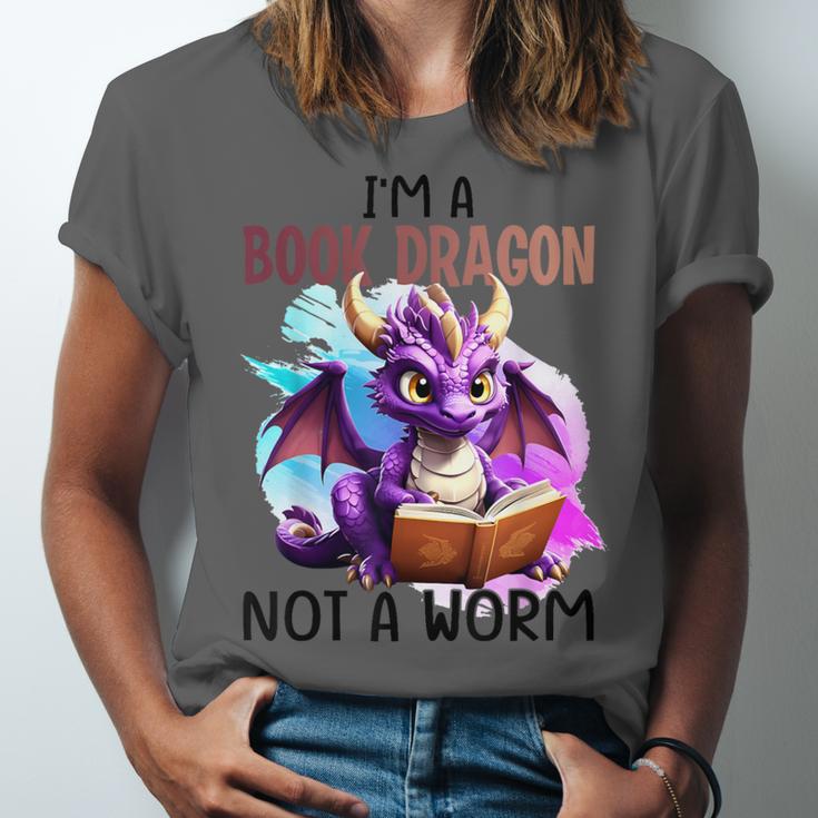 I'm A Book Dragon Not A Worm Unisex Jersey T-Shirt I'm A Book Dragon Not A Worm Unisex Jersey T-Shirt